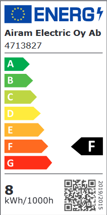 Energiatehokkuusmerkintä LED-G23, 7.2W, 670/720lm, ⌀32x227.5mm, Airam